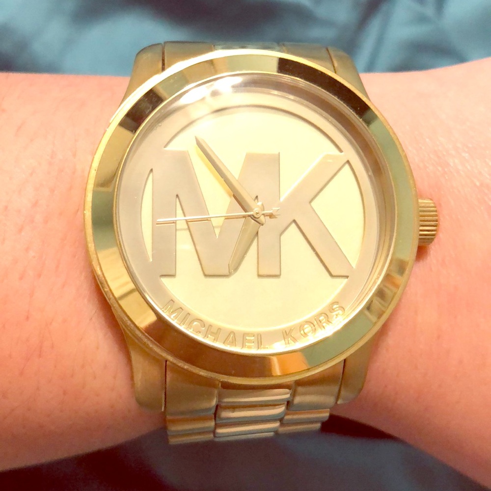 Authentic Michael Kors gold-tone Runway Watch